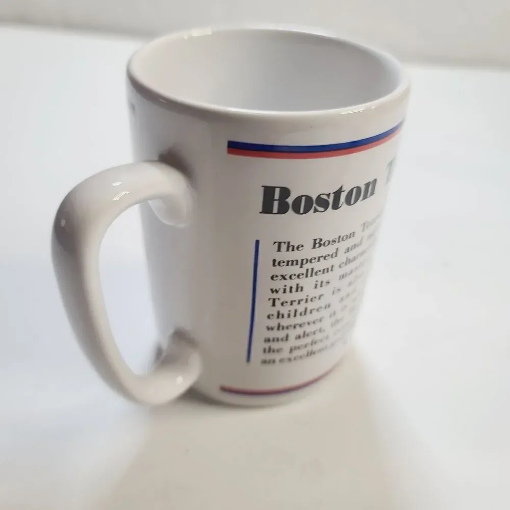 Vintage 80s R. Masthead Boston Terrier Dog Coffee Mug